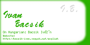 ivan bacsik business card